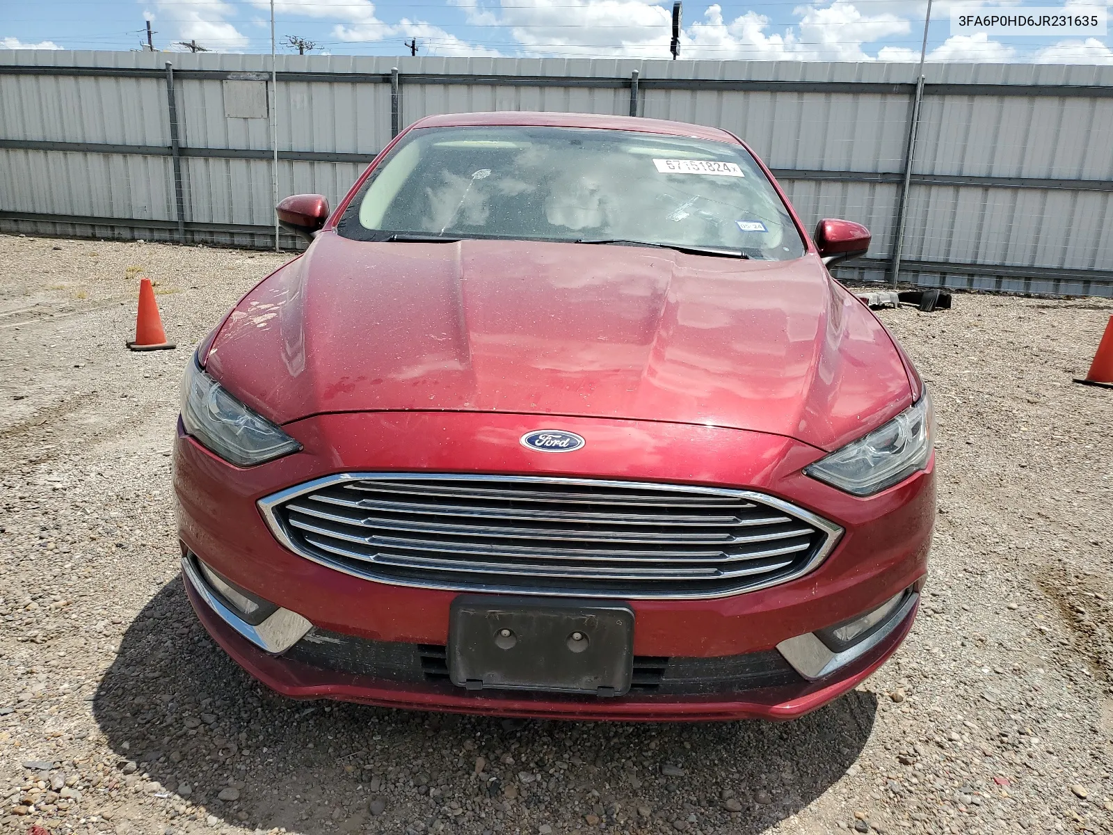 2018 Ford Fusion Se VIN: 3FA6P0HD6JR231635 Lot: 67151824