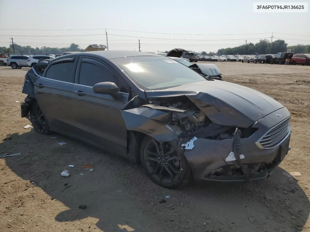 2018 Ford Fusion Se VIN: 3FA6P0T96JR136625 Lot: 67372644