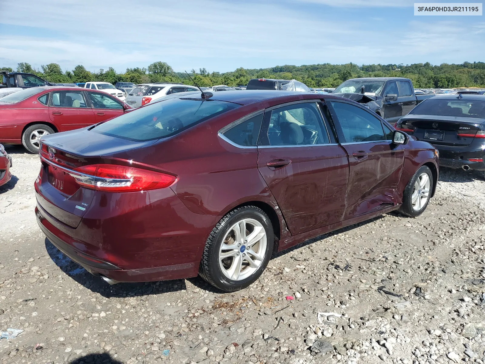 2018 Ford Fusion Se VIN: 3FA6P0HD3JR211195 Lot: 68455744