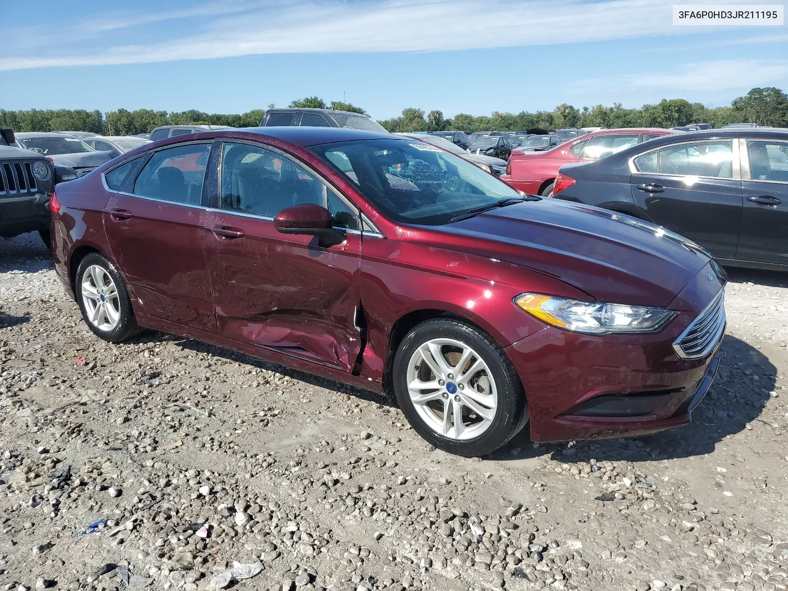 2018 Ford Fusion Se VIN: 3FA6P0HD3JR211195 Lot: 68455744