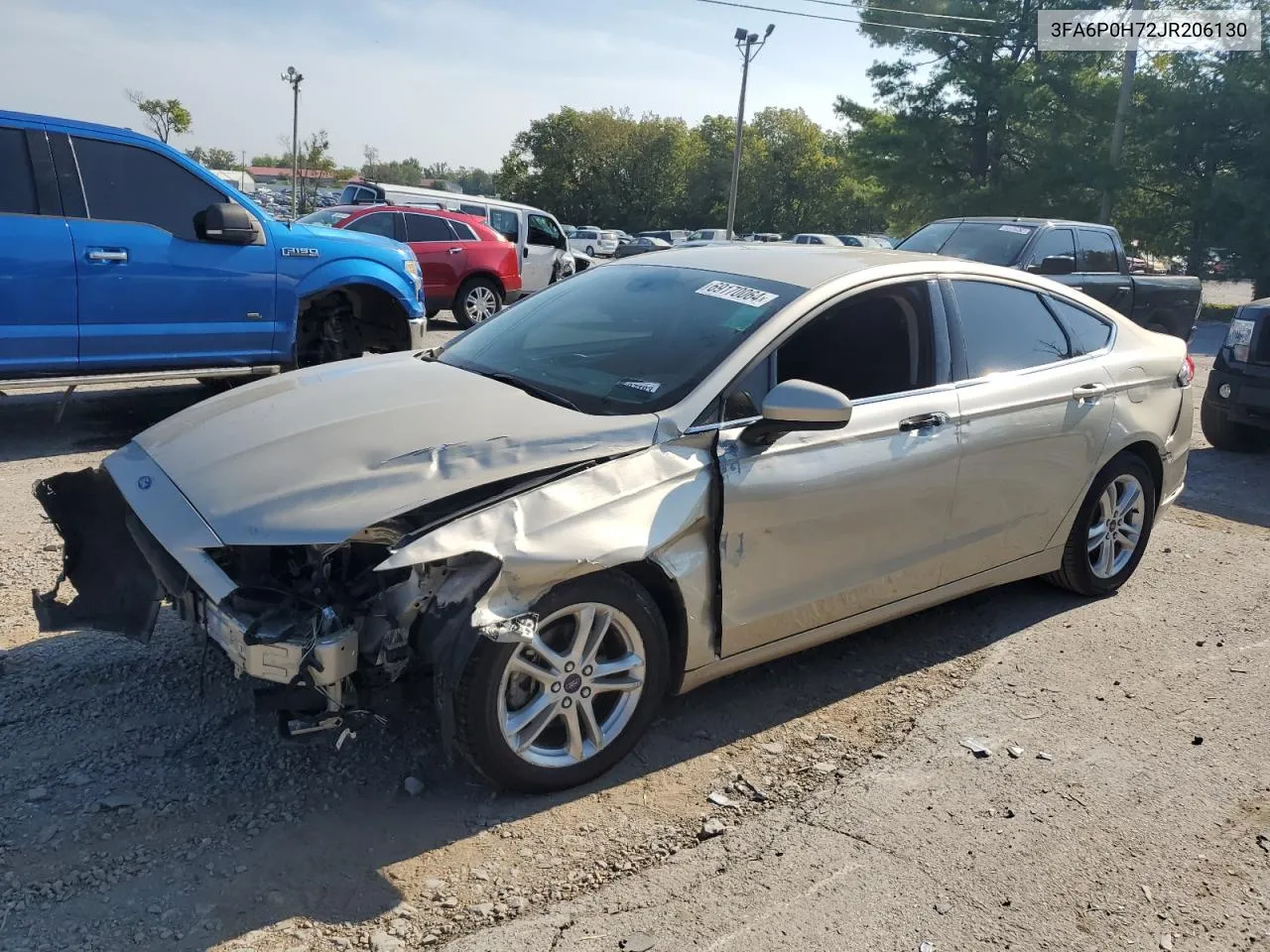 2018 Ford Fusion Se VIN: 3FA6P0H72JR206130 Lot: 69170064