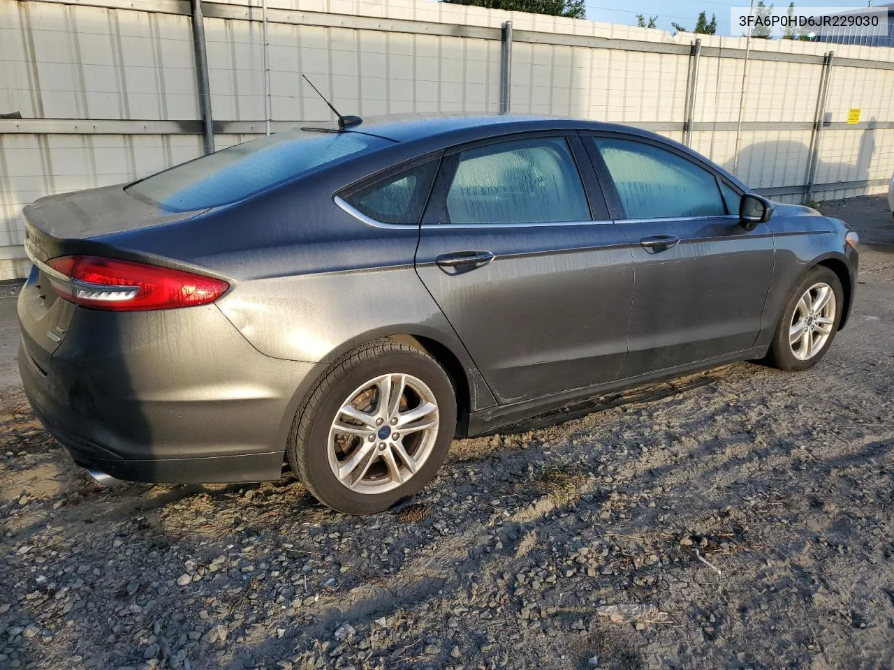 2018 Ford Fusion Se VIN: 3FA6P0HD6JR229030 Lot: 69409454