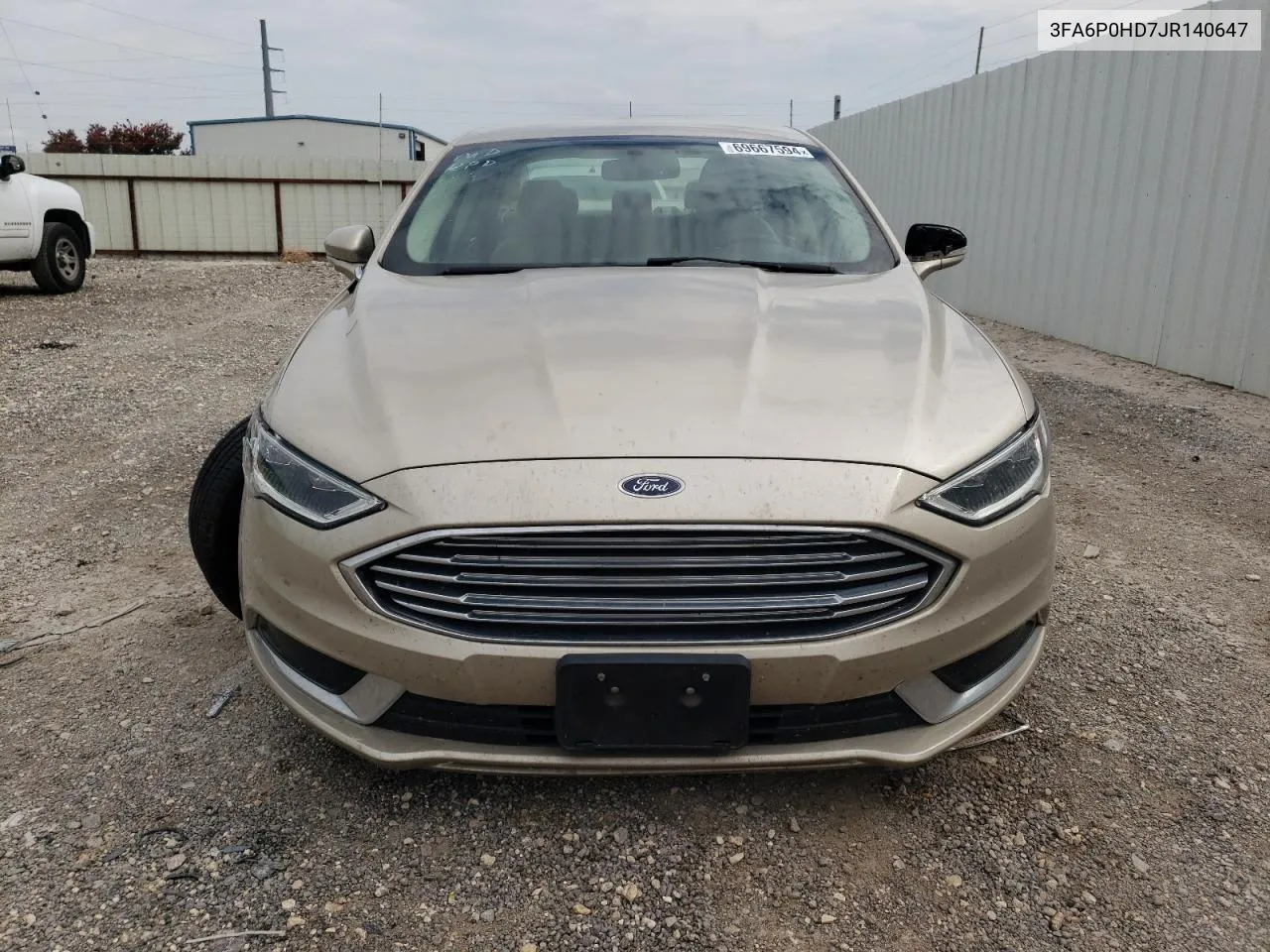 3FA6P0HD7JR140647 2018 Ford Fusion Se