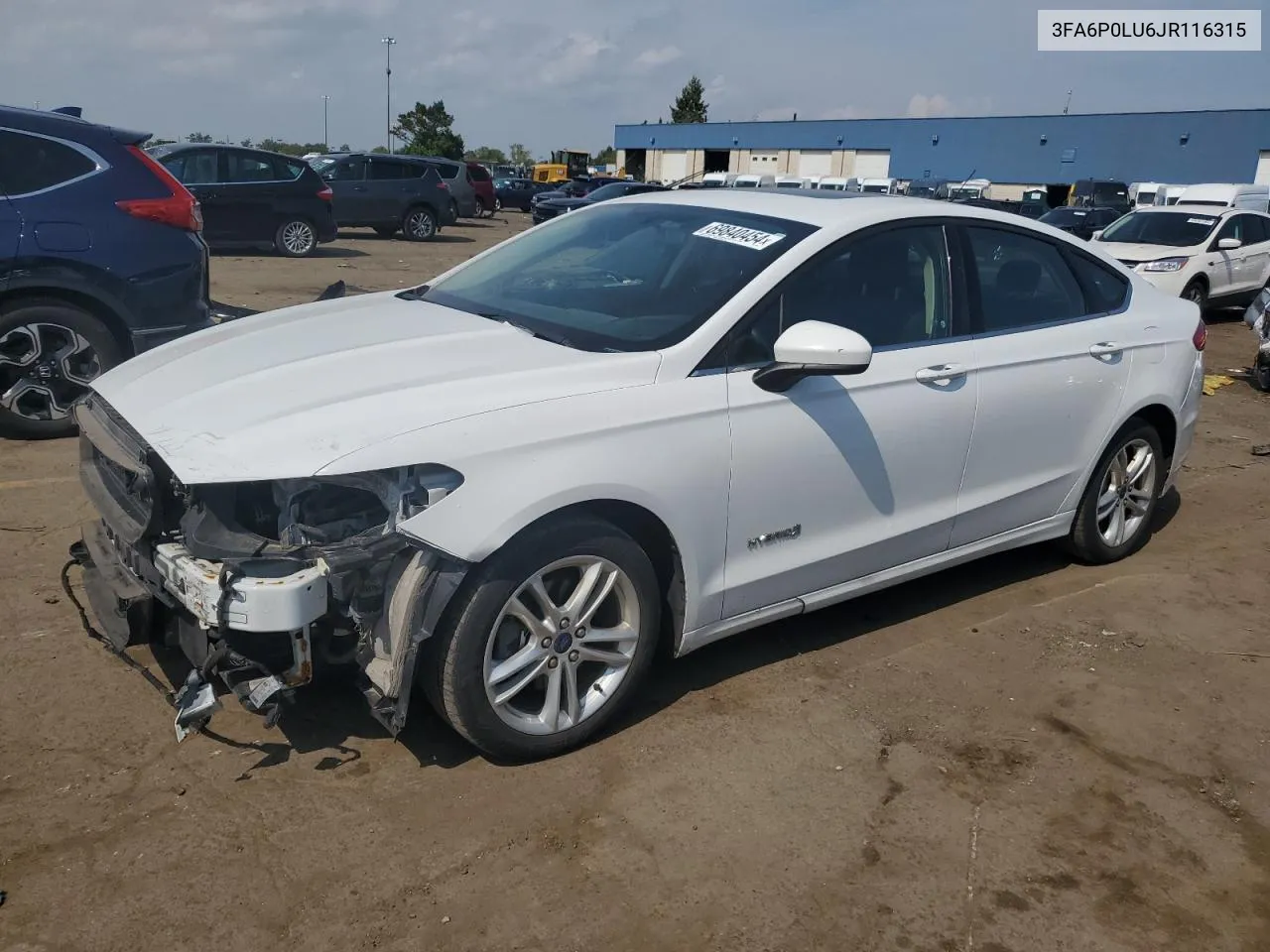 3FA6P0LU6JR116315 2018 Ford Fusion Se Hybrid