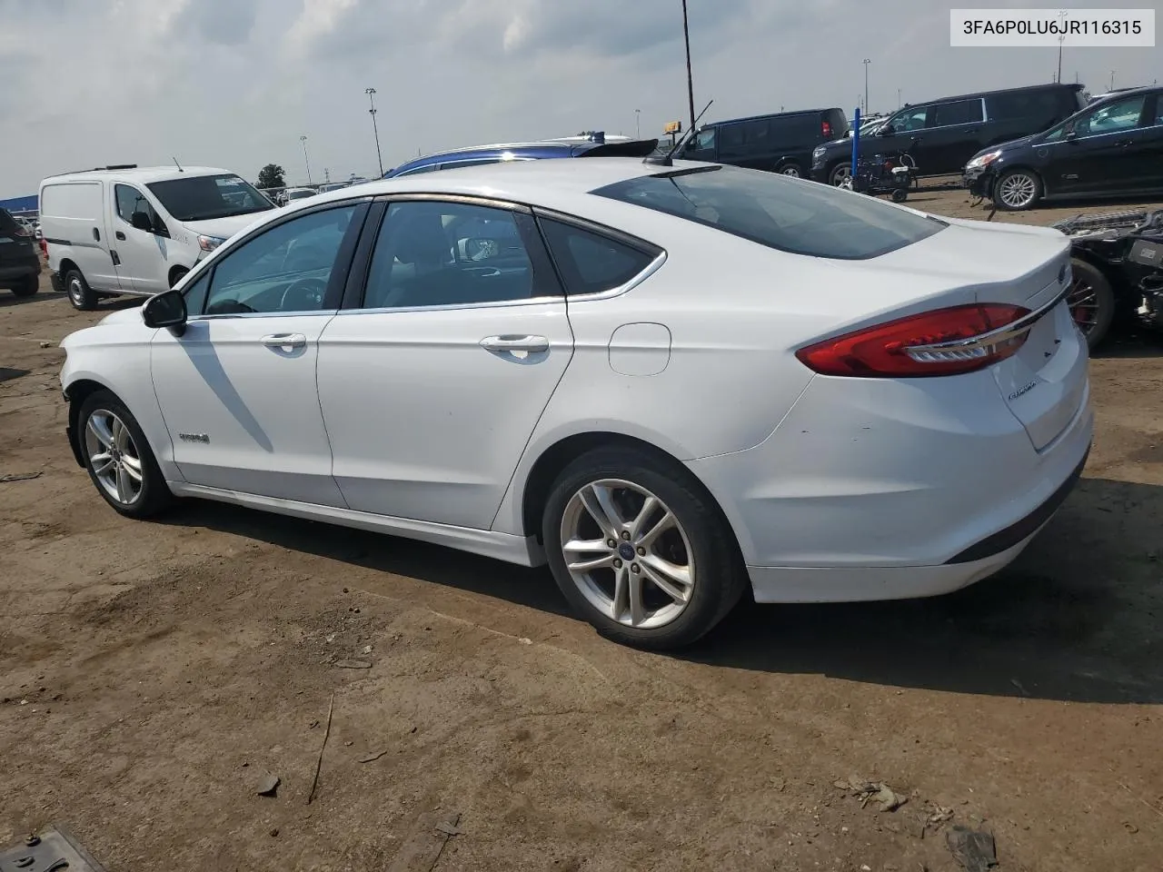 2018 Ford Fusion Se Hybrid VIN: 3FA6P0LU6JR116315 Lot: 69840454