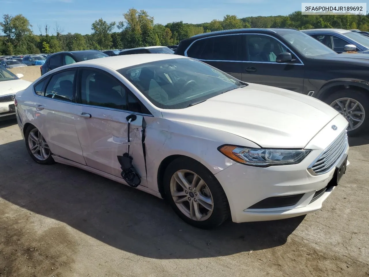 2018 Ford Fusion Se VIN: 3FA6P0HD4JR189692 Lot: 70692384