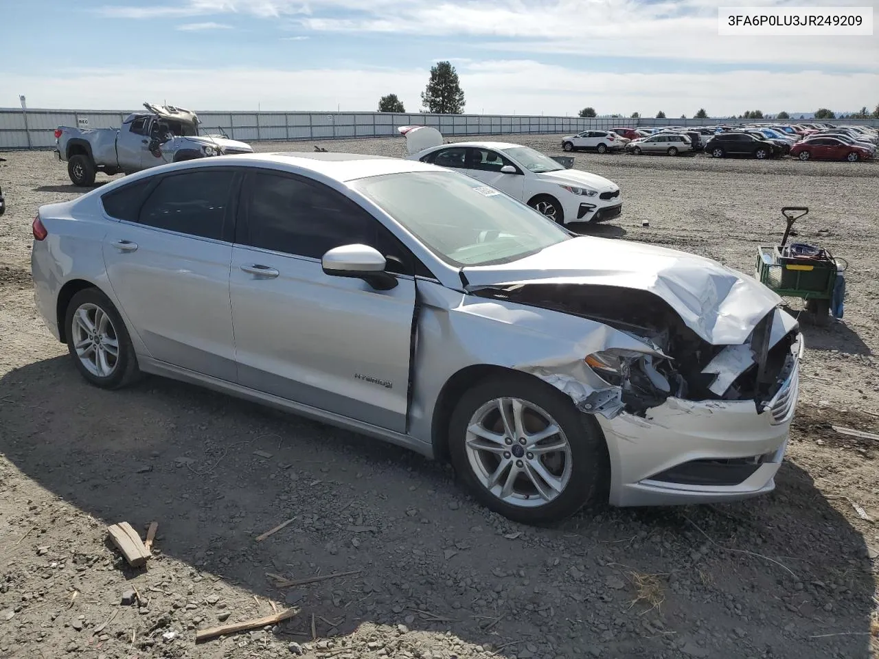 2018 Ford Fusion Se Hybrid VIN: 3FA6P0LU3JR249209 Lot: 70854094