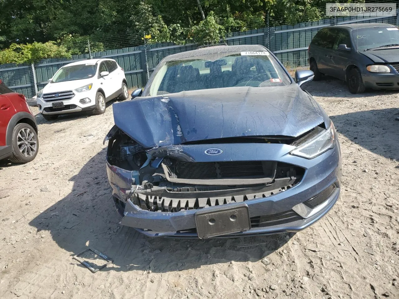 2018 Ford Fusion Se VIN: 3FA6P0HD1JR275669 Lot: 71064174