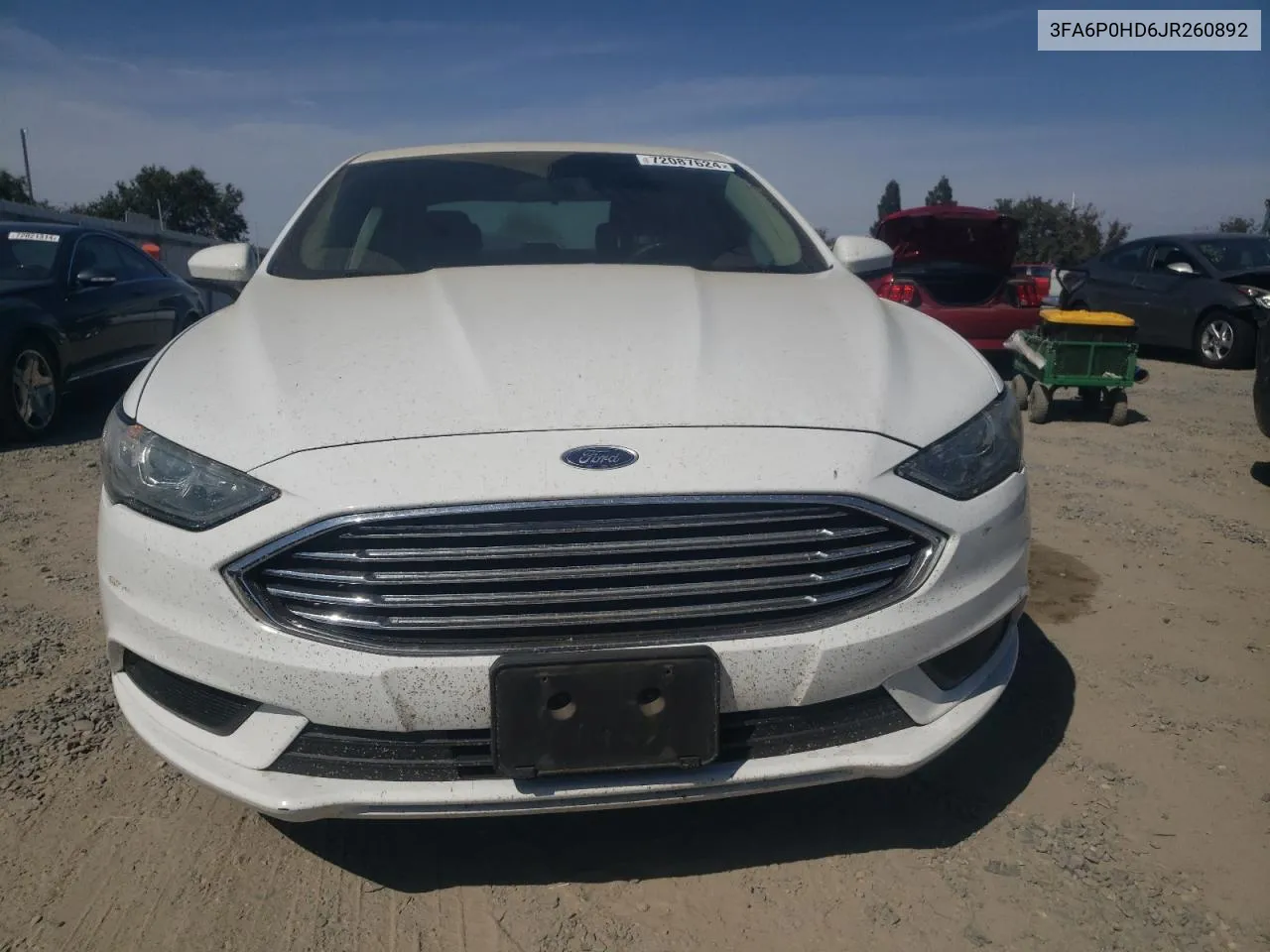 2018 Ford Fusion Se VIN: 3FA6P0HD6JR260892 Lot: 72087624