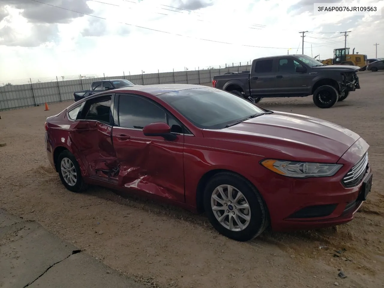 2018 Ford Fusion S VIN: 3FA6P0G76JR109563 Lot: 72905684