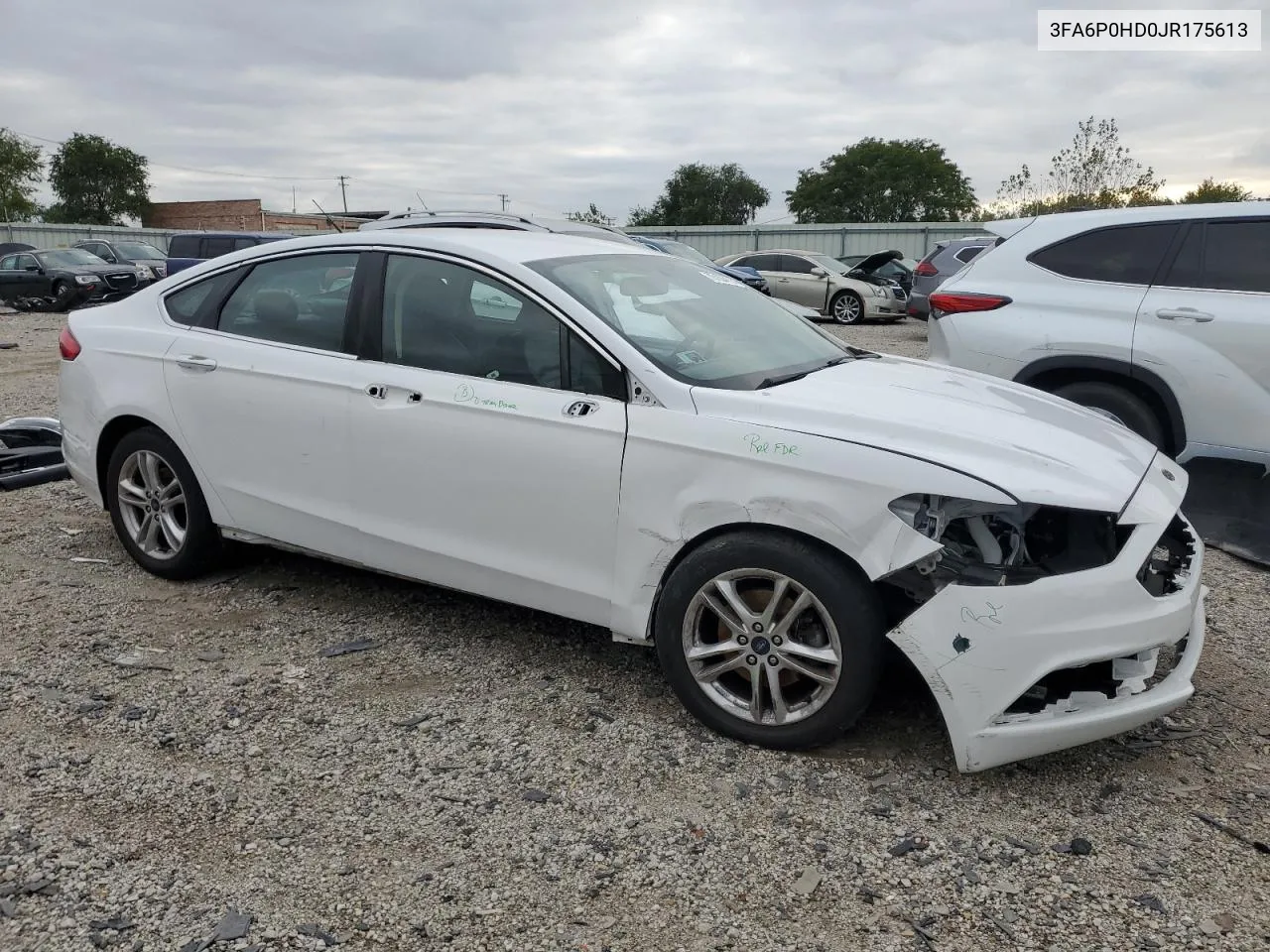 2018 Ford Fusion Se VIN: 3FA6P0HD0JR175613 Lot: 73104114