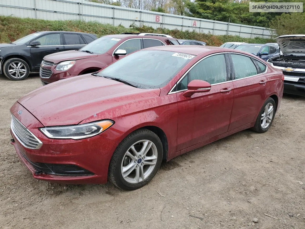 2018 Ford Fusion Se VIN: 3FA6P0HD9JR127110 Lot: 73689624