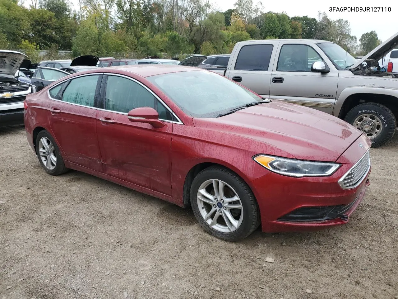 2018 Ford Fusion Se VIN: 3FA6P0HD9JR127110 Lot: 73689624