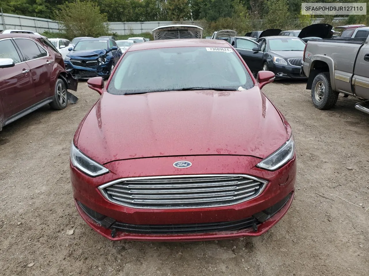 2018 Ford Fusion Se VIN: 3FA6P0HD9JR127110 Lot: 73689624