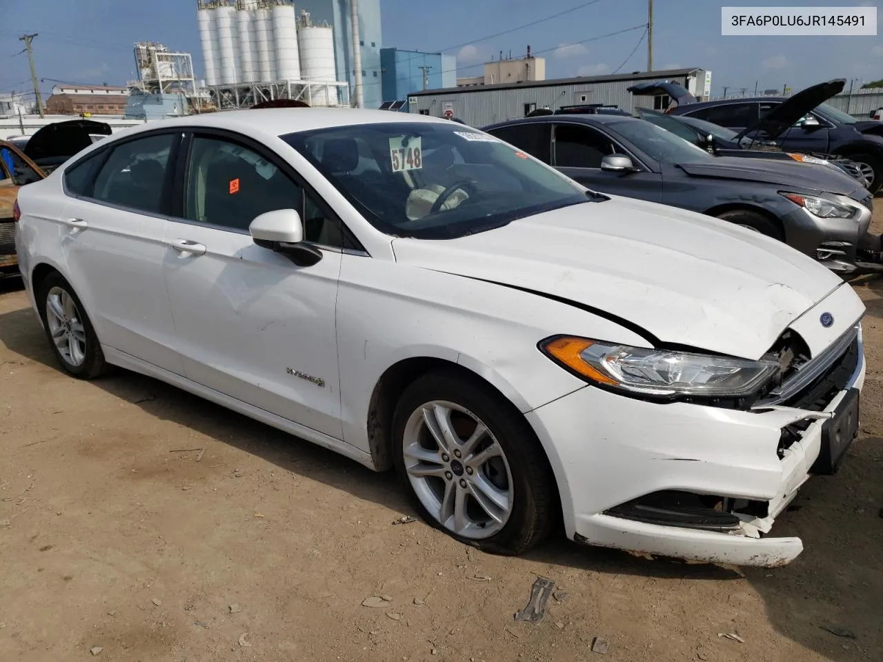 2018 Ford Fusion Se Hybrid VIN: 3FA6P0LU6JR145491 Lot: 74187454