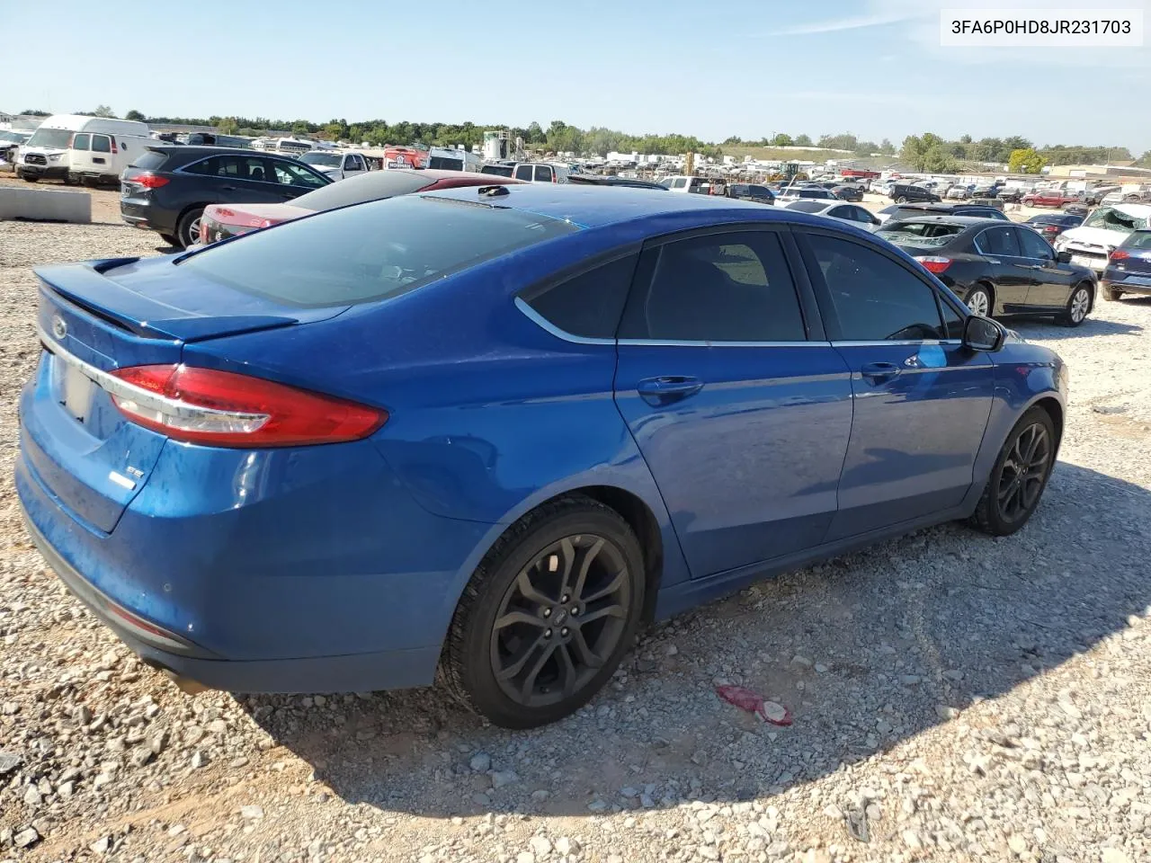 2018 Ford Fusion Se VIN: 3FA6P0HD8JR231703 Lot: 74822234