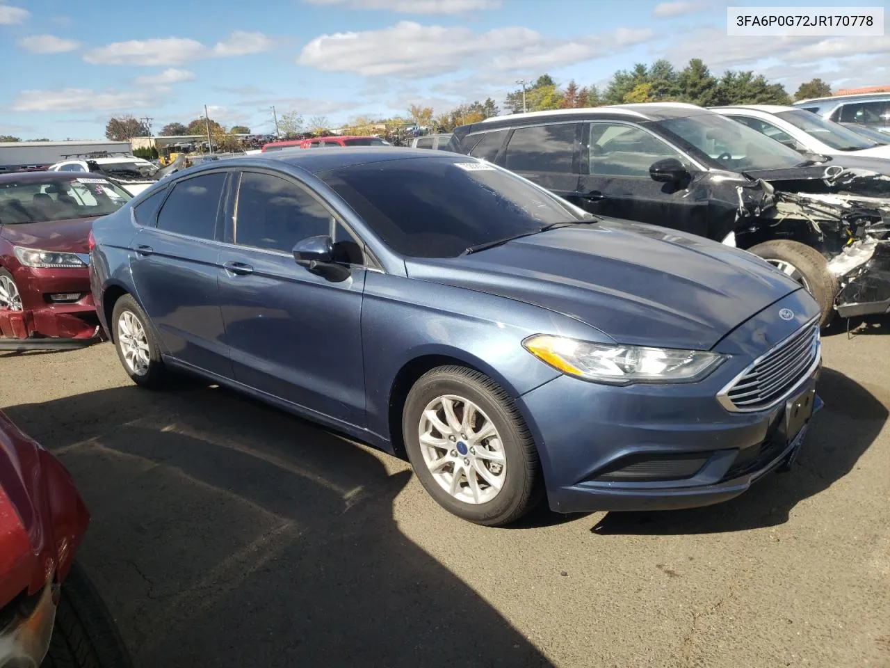 2018 Ford Fusion S VIN: 3FA6P0G72JR170778 Lot: 75858904