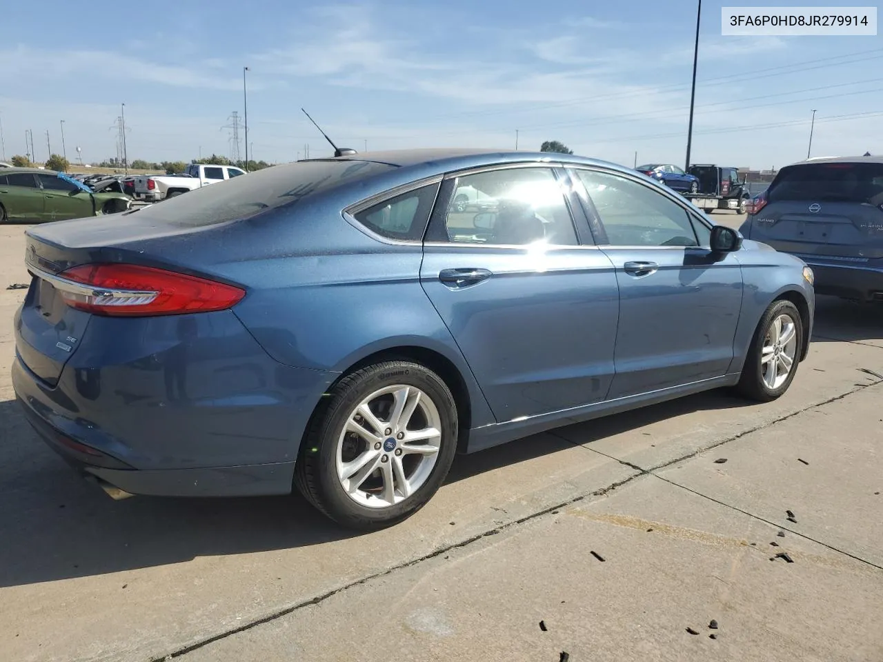 2018 Ford Fusion Se VIN: 3FA6P0HD8JR279914 Lot: 76798914