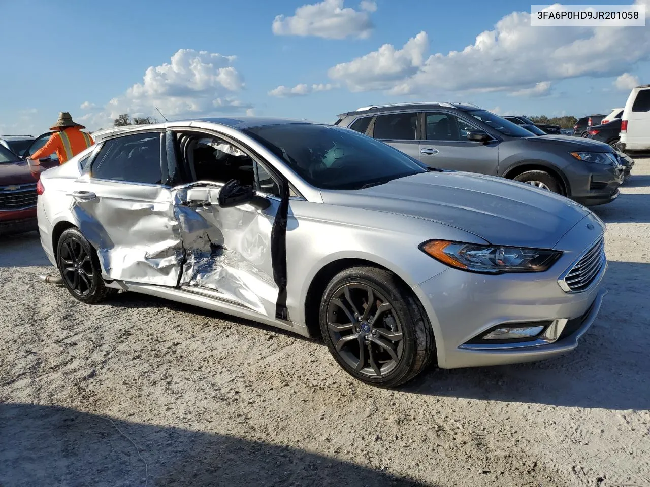 2018 Ford Fusion Se VIN: 3FA6P0HD9JR201058 Lot: 77457124