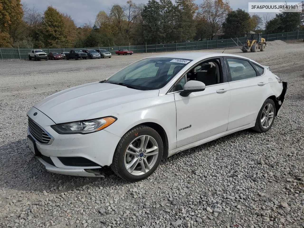 3FA6P0UU5JR141981 2018 Ford Fusion S Hybrid