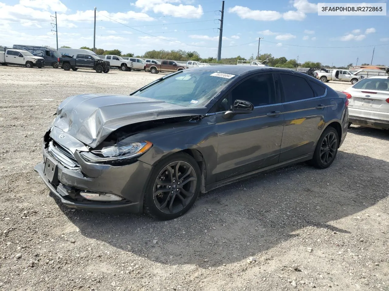 2018 Ford Fusion Se VIN: 3FA6P0HD8JR272865 Lot: 78055694