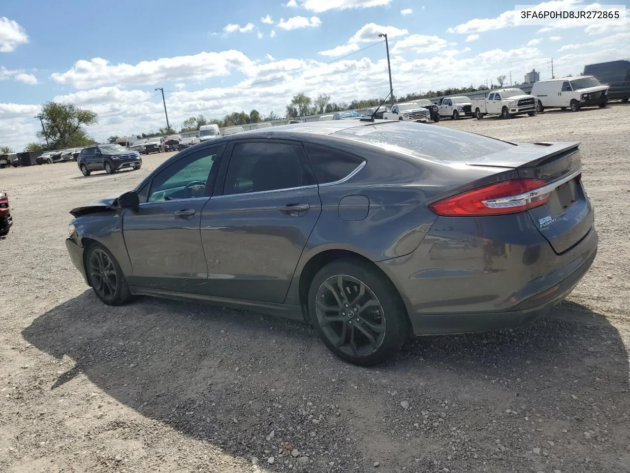 2018 Ford Fusion Se VIN: 3FA6P0HD8JR272865 Lot: 78055694