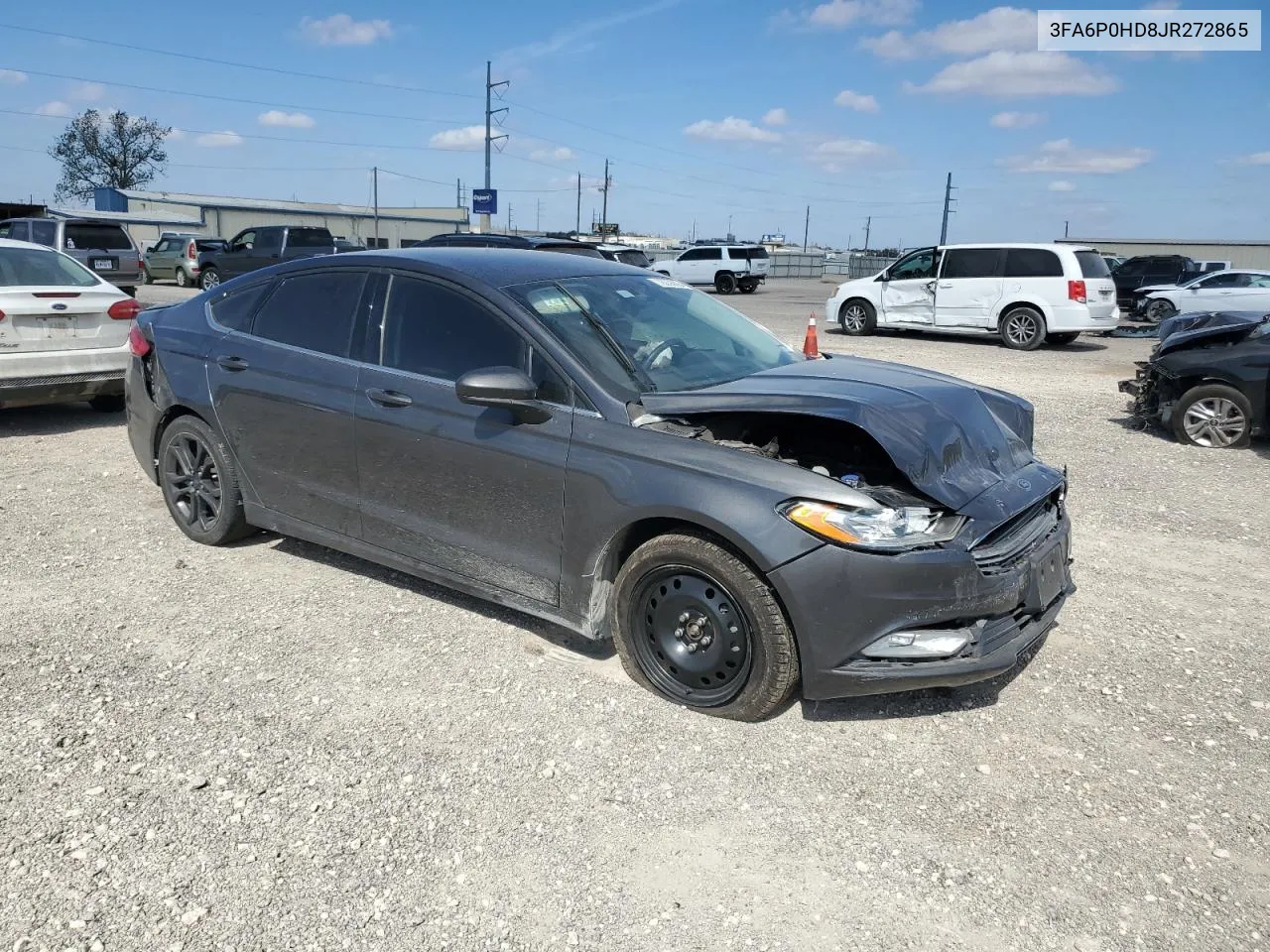 2018 Ford Fusion Se VIN: 3FA6P0HD8JR272865 Lot: 78055694