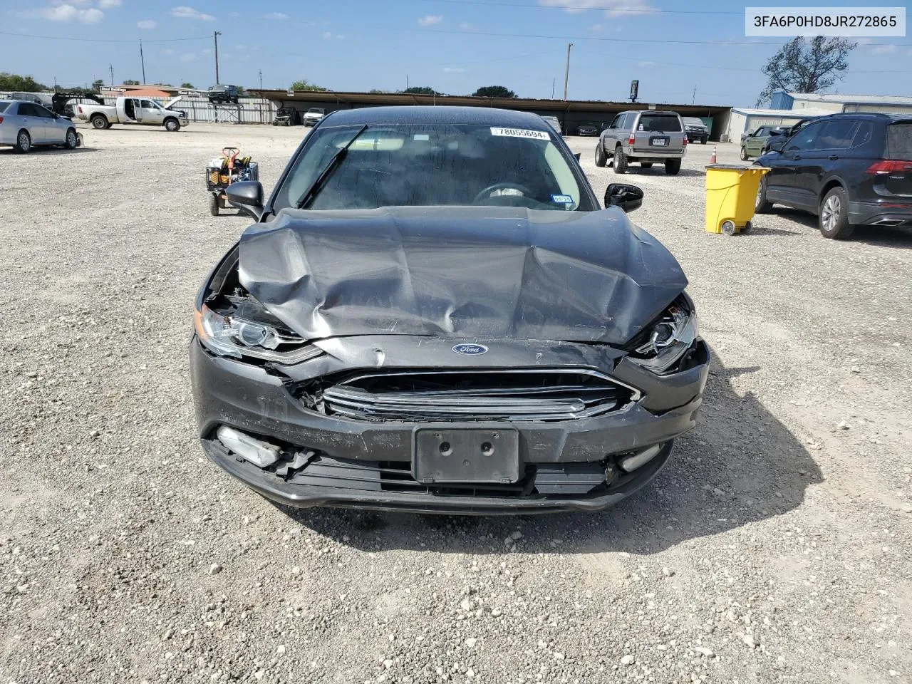 2018 Ford Fusion Se VIN: 3FA6P0HD8JR272865 Lot: 78055694