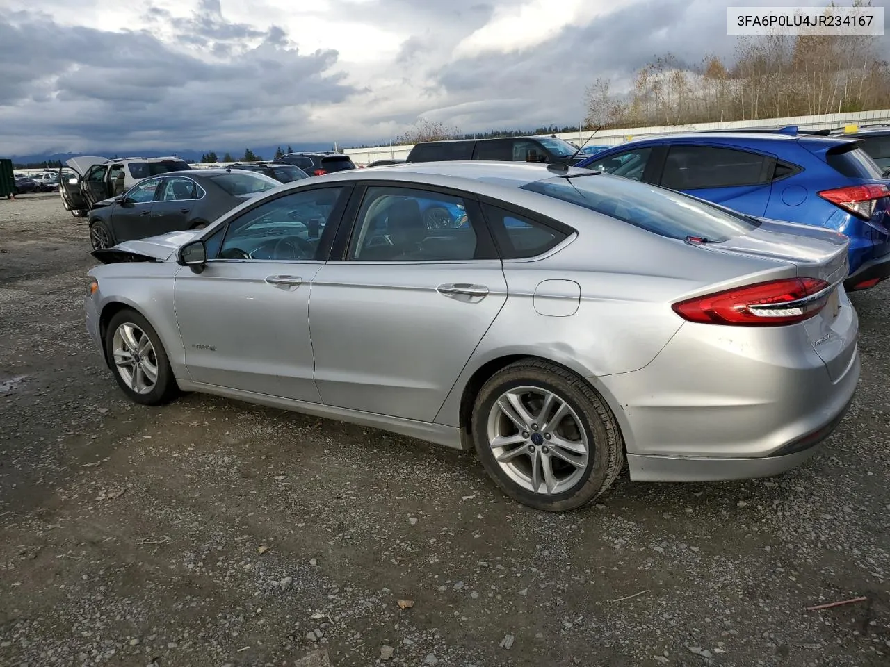 2018 Ford Fusion Se Hybrid VIN: 3FA6P0LU4JR234167 Lot: 78313004