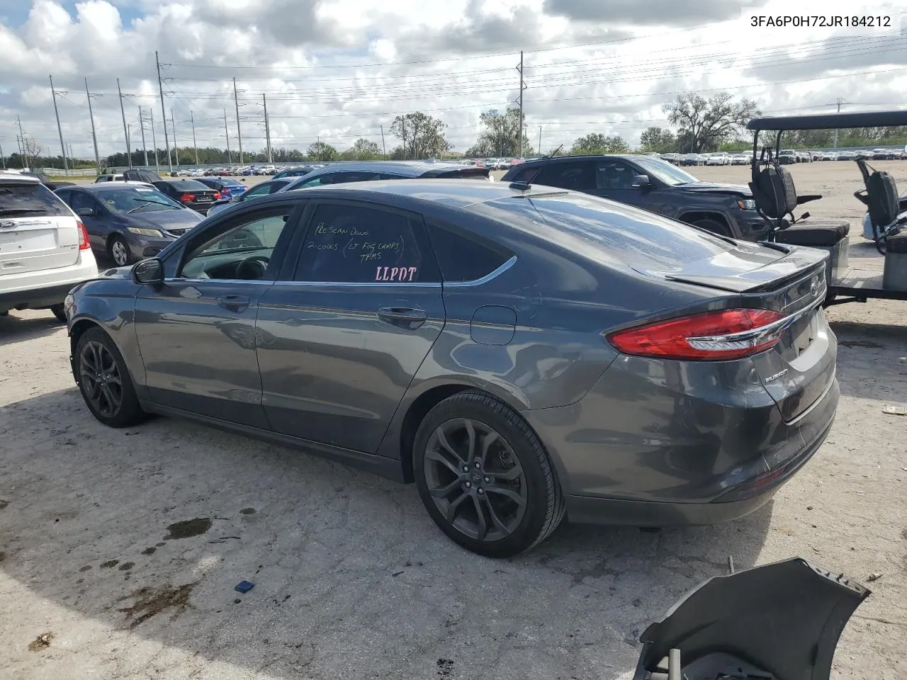 2018 Ford Fusion Se VIN: 3FA6P0H72JR184212 Lot: 78406784