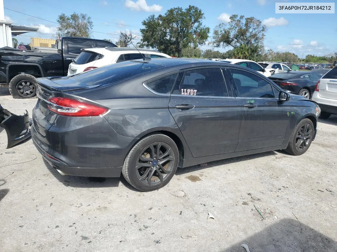 2018 Ford Fusion Se VIN: 3FA6P0H72JR184212 Lot: 78406784