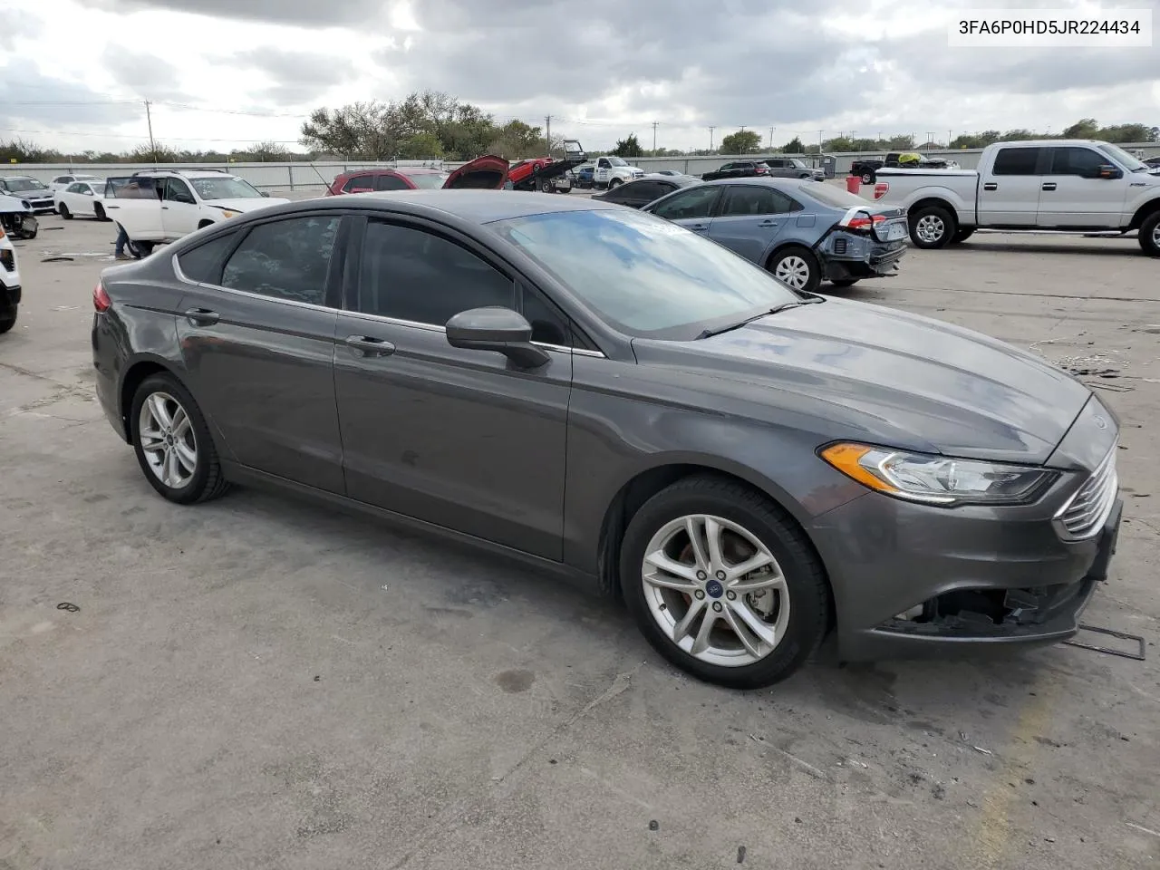 2018 Ford Fusion Se VIN: 3FA6P0HD5JR224434 Lot: 78491284