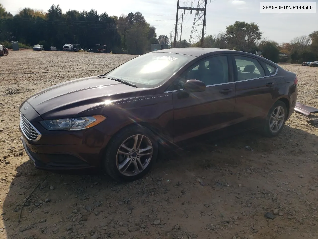 2018 Ford Fusion Se VIN: 3FA6P0HD2JR148560 Lot: 78872324