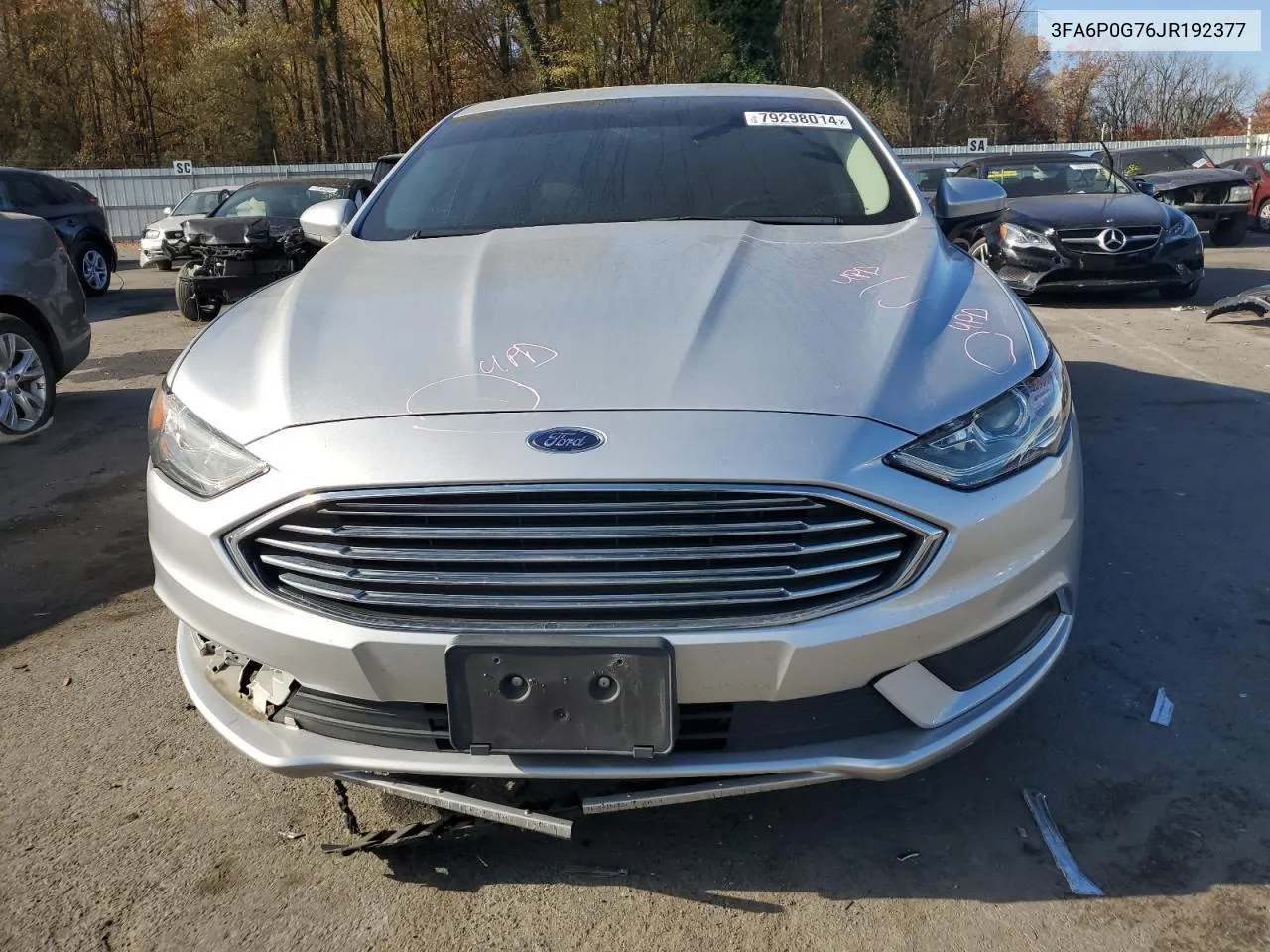 2018 Ford Fusion S VIN: 3FA6P0G76JR192377 Lot: 79298014