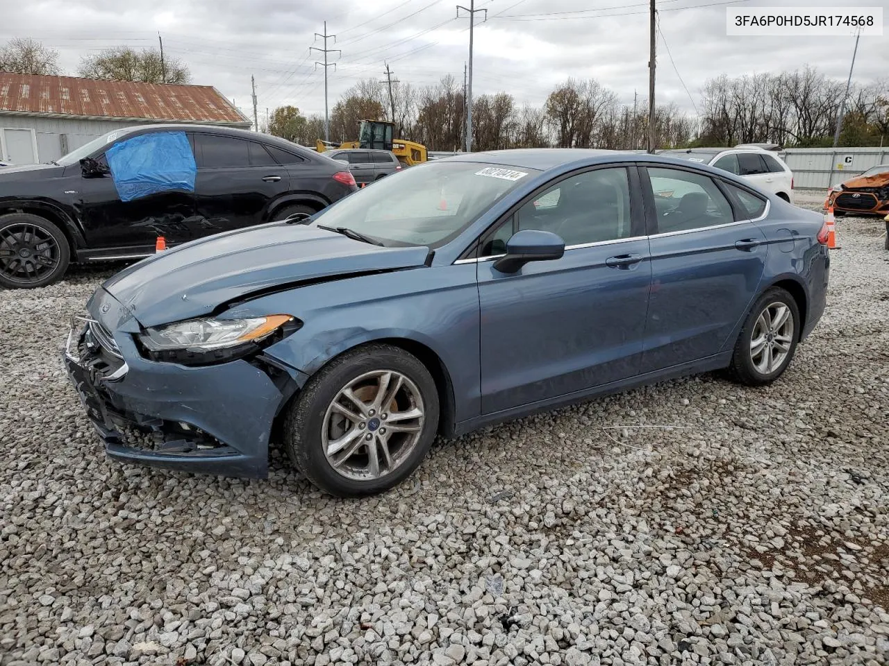 2018 Ford Fusion Se VIN: 3FA6P0HD5JR174568 Lot: 80210414