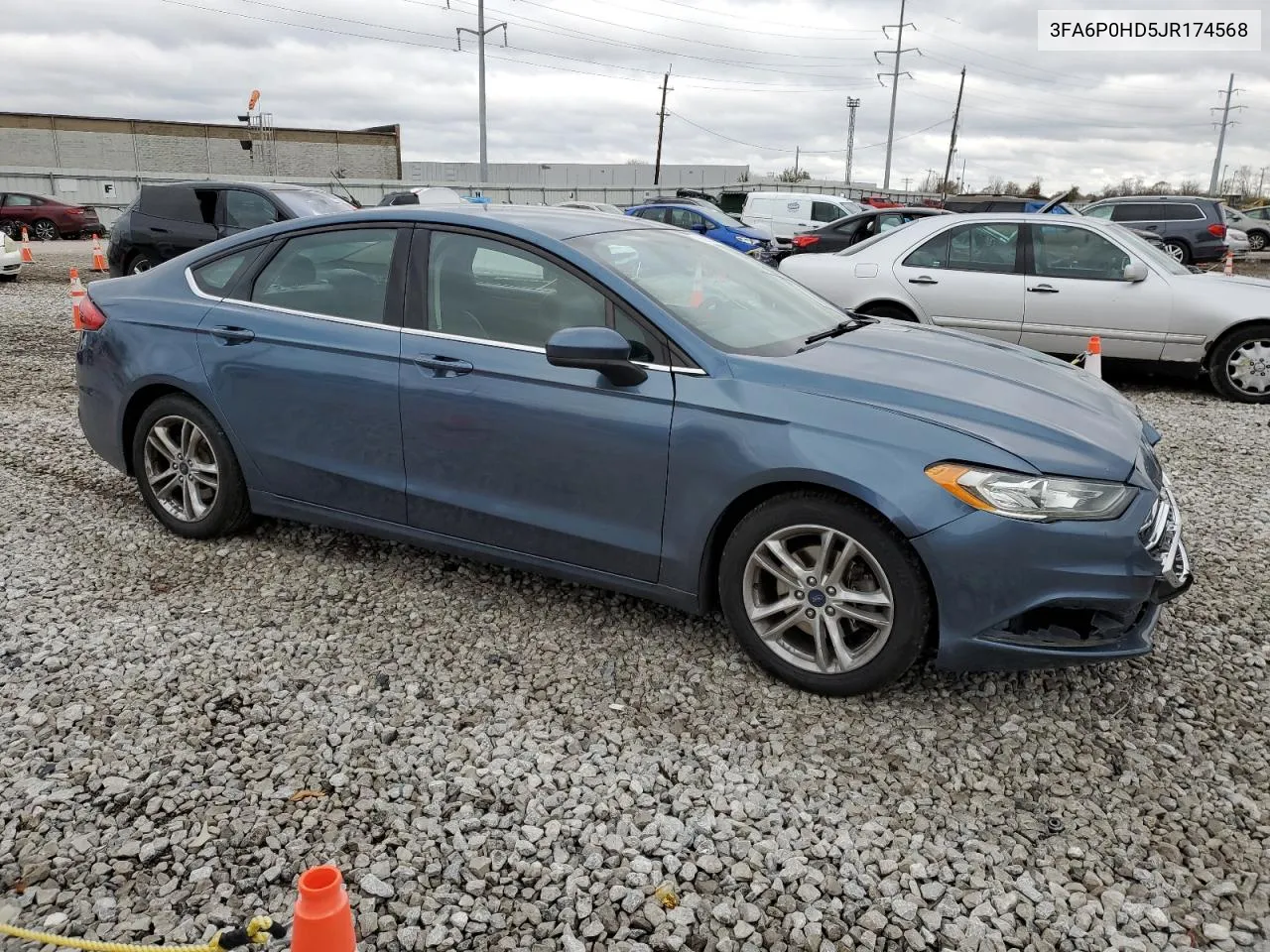 2018 Ford Fusion Se VIN: 3FA6P0HD5JR174568 Lot: 80210414