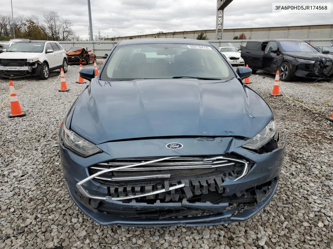 2018 Ford Fusion Se VIN: 3FA6P0HD5JR174568 Lot: 80210414