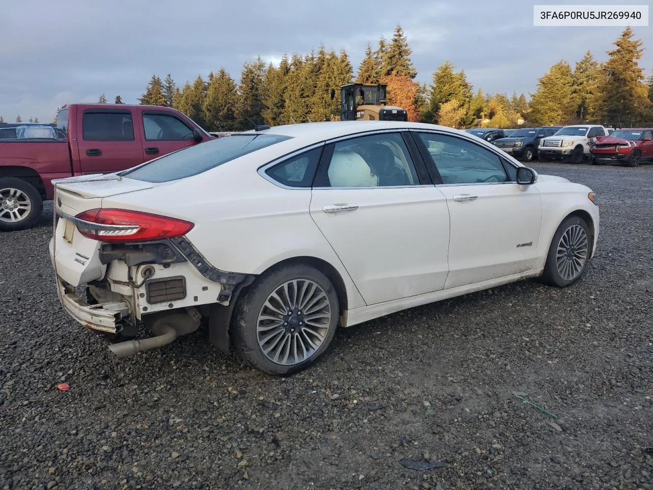 2018 Ford Fusion Titanium/Platinum Hev VIN: 3FA6P0RU5JR269940 Lot: 80893544