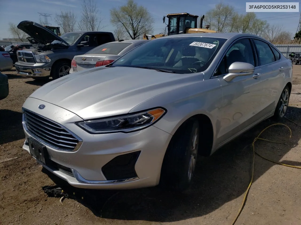 2019 Ford Fusion Sel VIN: 3FA6P0CD5KR253148 Lot: 50367674