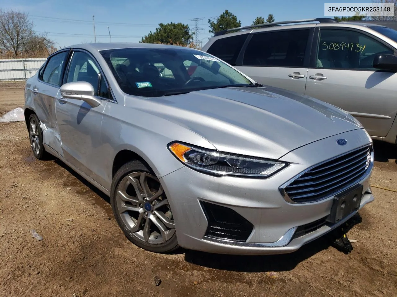 2019 Ford Fusion Sel VIN: 3FA6P0CD5KR253148 Lot: 50367674