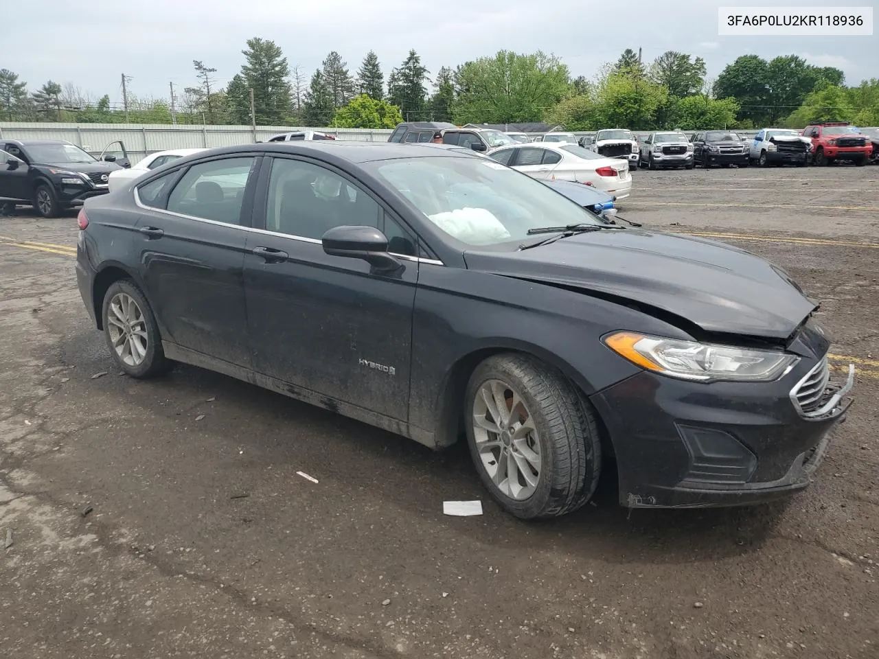 2019 Ford Fusion Se VIN: 3FA6P0LU2KR118936 Lot: 54744164