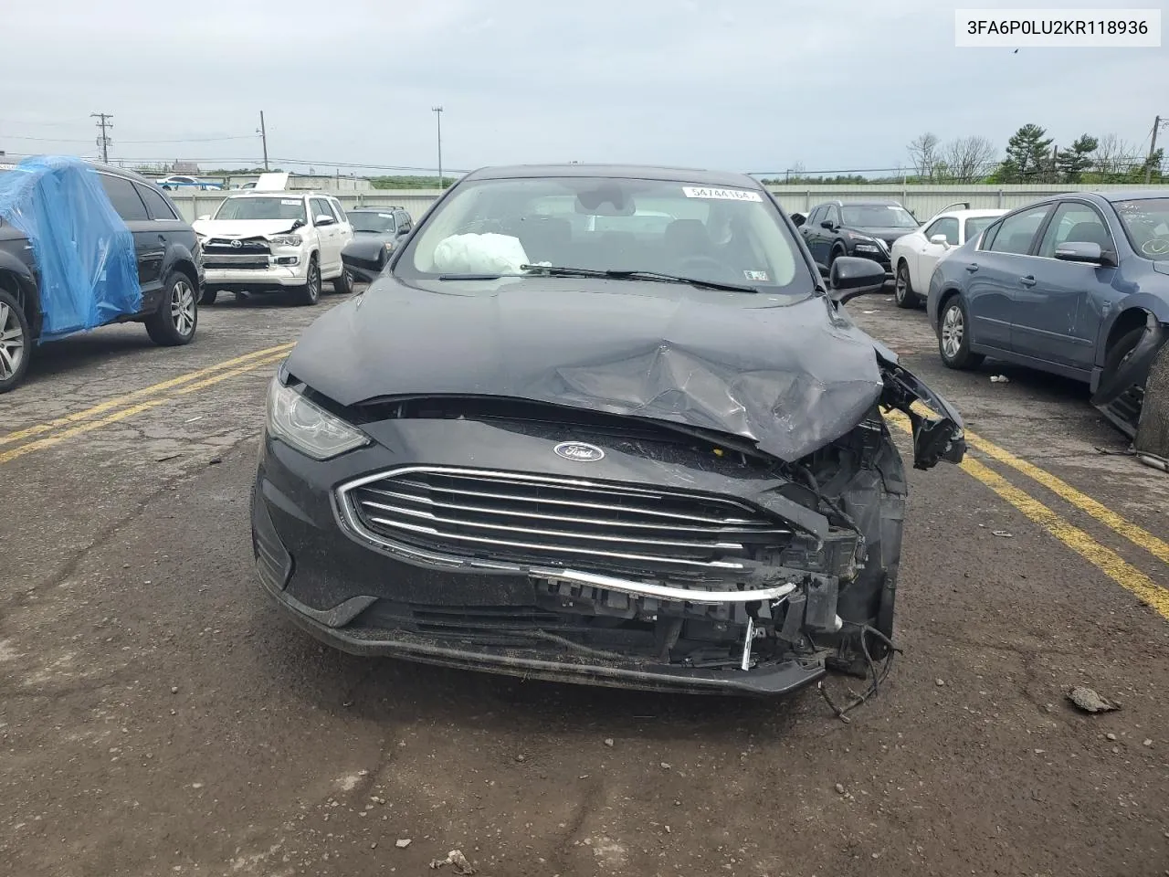 2019 Ford Fusion Se VIN: 3FA6P0LU2KR118936 Lot: 54744164