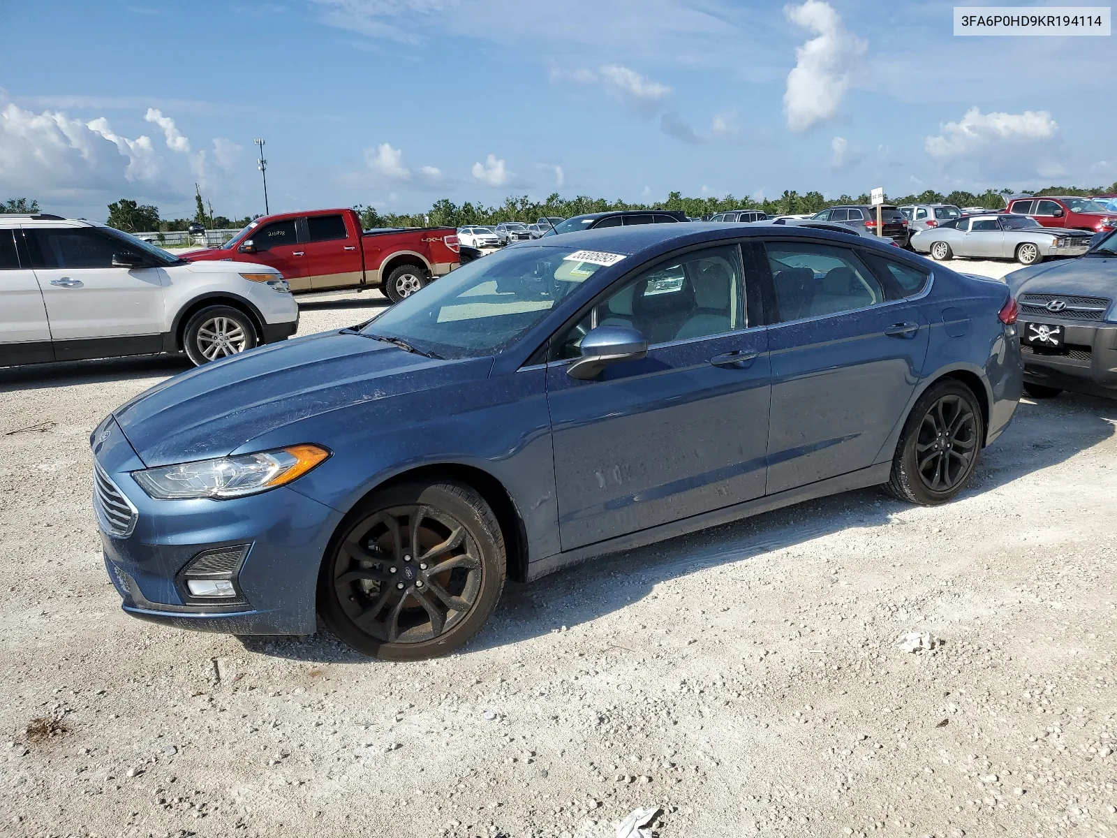 2019 Ford Fusion Se VIN: 3FA6P0HD9KR194114 Lot: 55305093