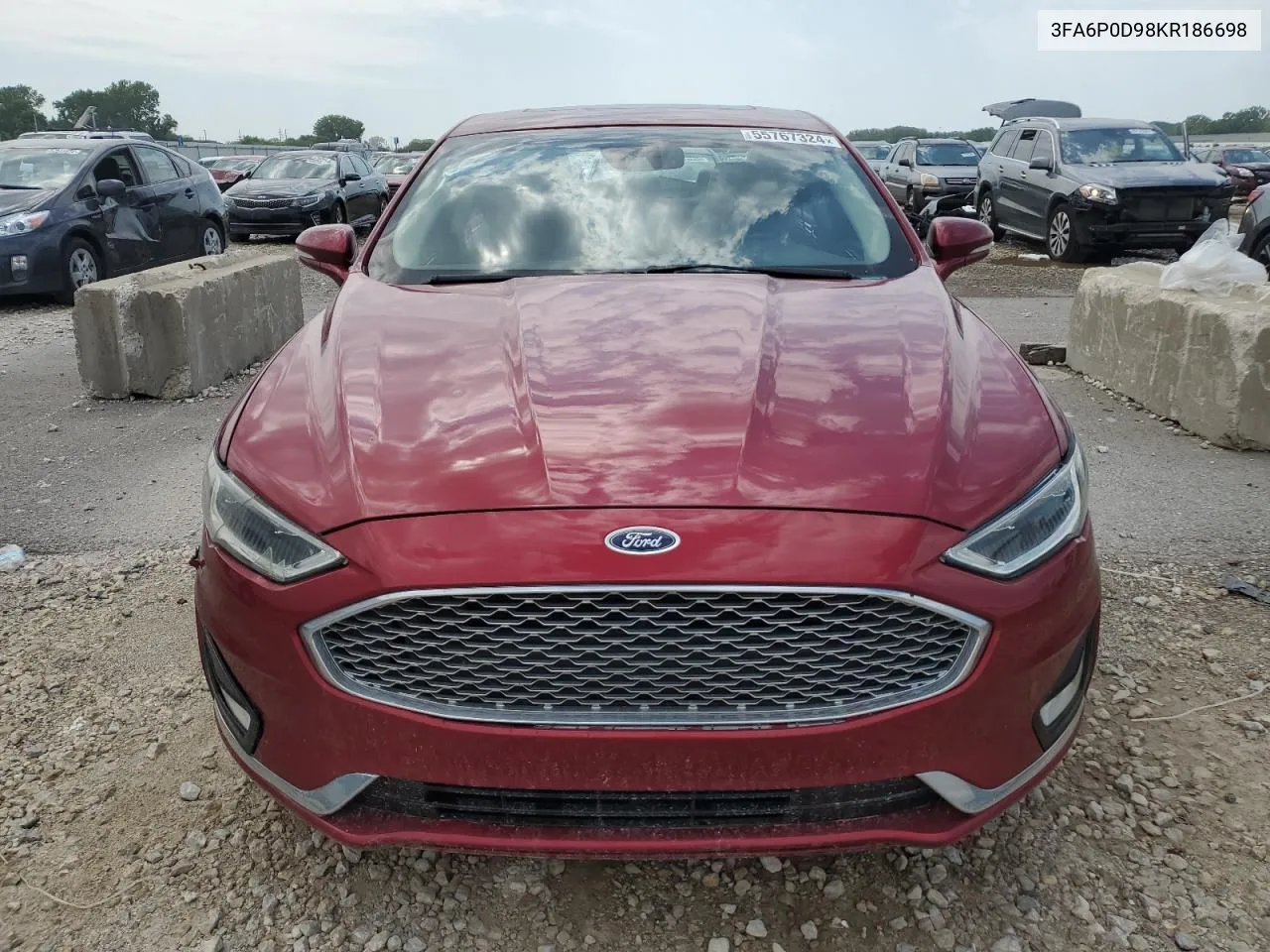 2019 Ford Fusion Titanium VIN: 3FA6P0D98KR186698 Lot: 55767324