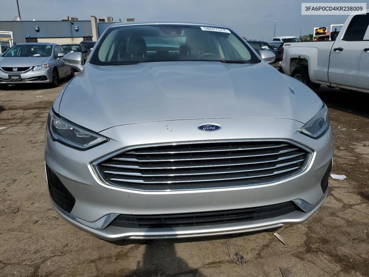 2019 Ford Fusion Sel VIN: 3FA6P0CD4KR238009 Lot: 58697574