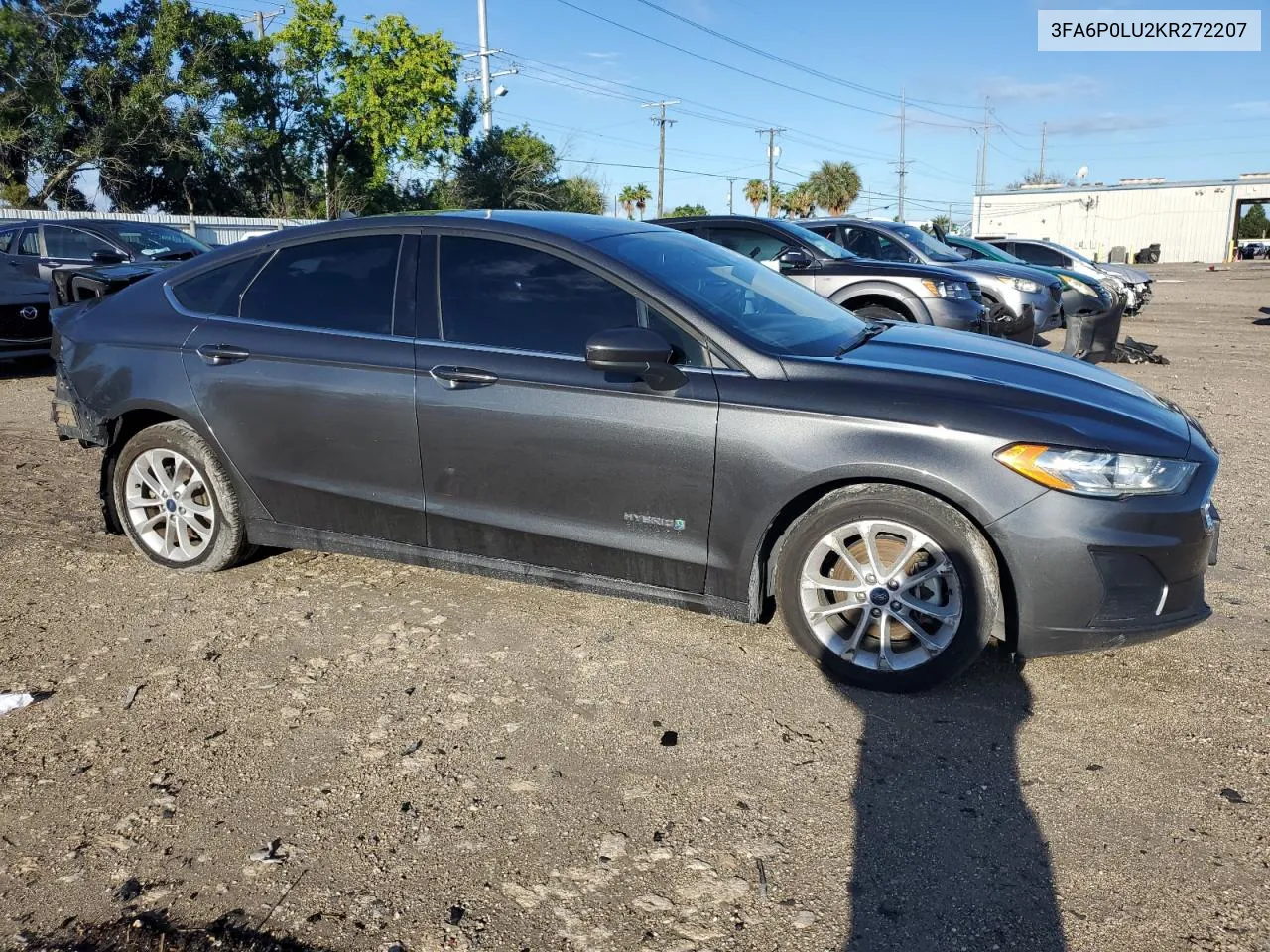 2019 Ford Fusion Se VIN: 3FA6P0LU2KR272207 Lot: 58731974