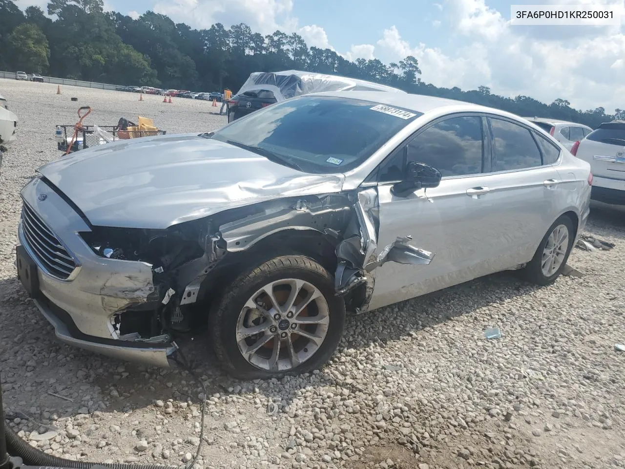 2019 Ford Fusion Se VIN: 3FA6P0HD1KR250031 Lot: 58873174