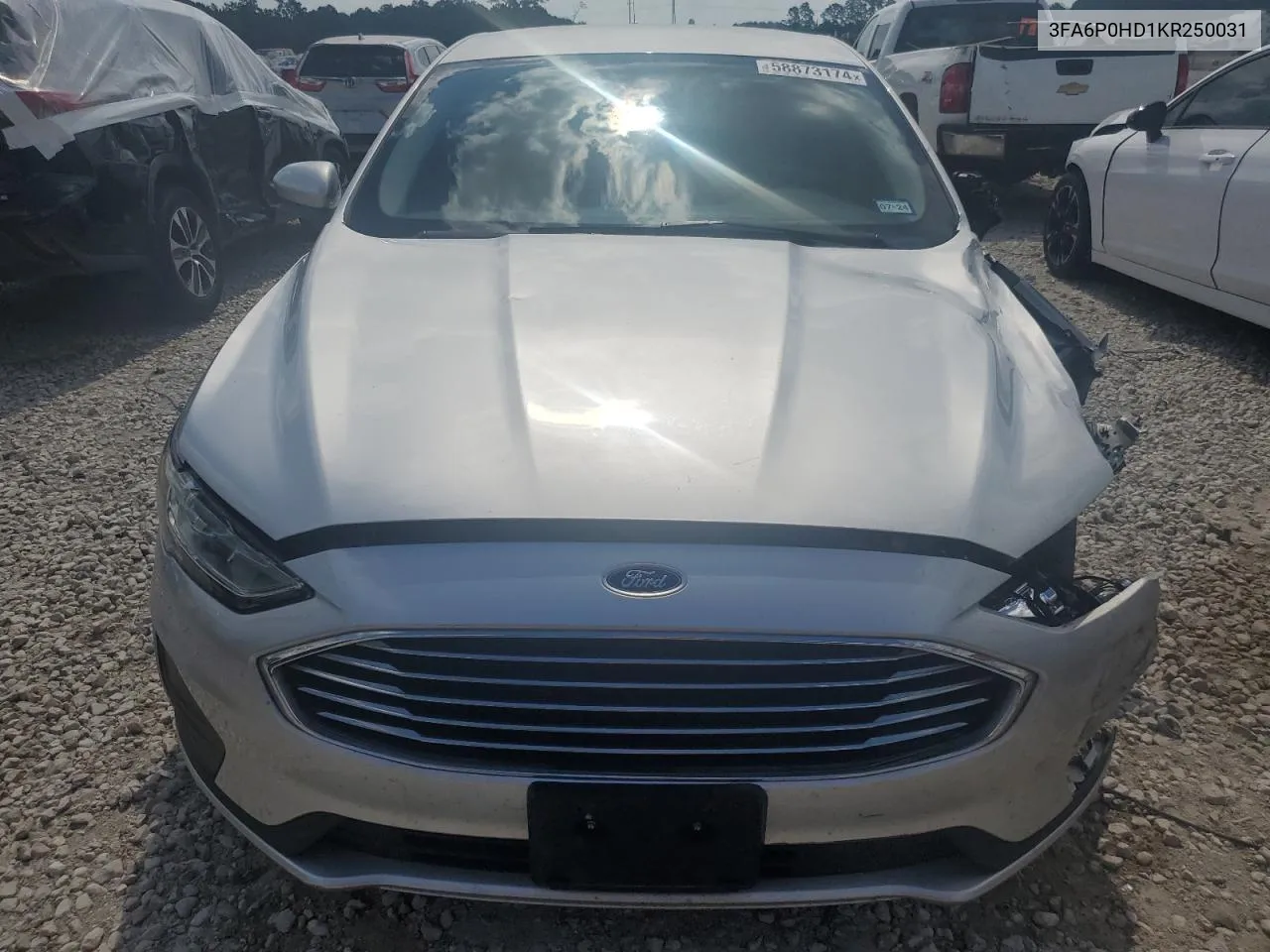 2019 Ford Fusion Se VIN: 3FA6P0HD1KR250031 Lot: 58873174