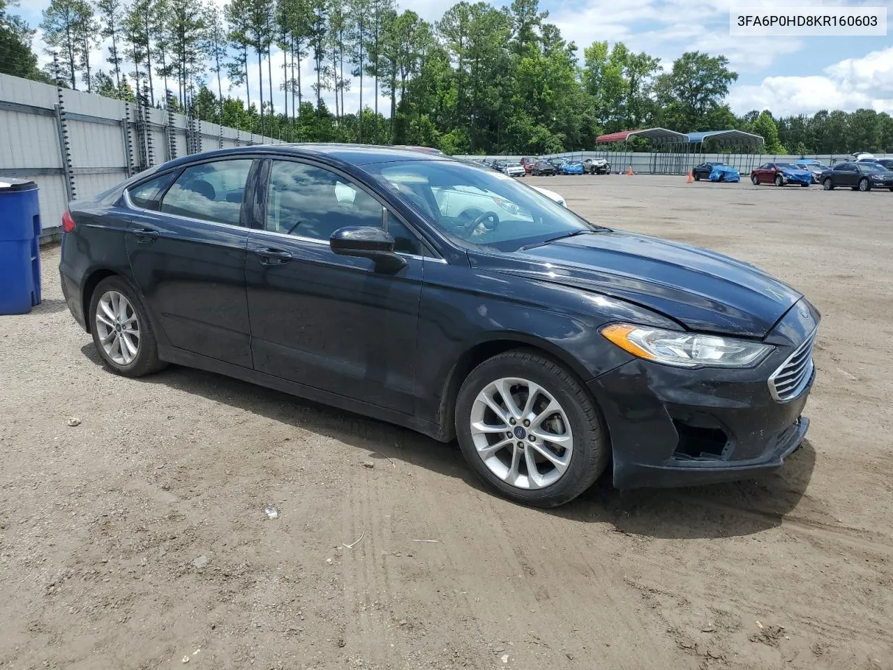 2019 Ford Fusion Se VIN: 3FA6P0HD8KR160603 Lot: 59318354