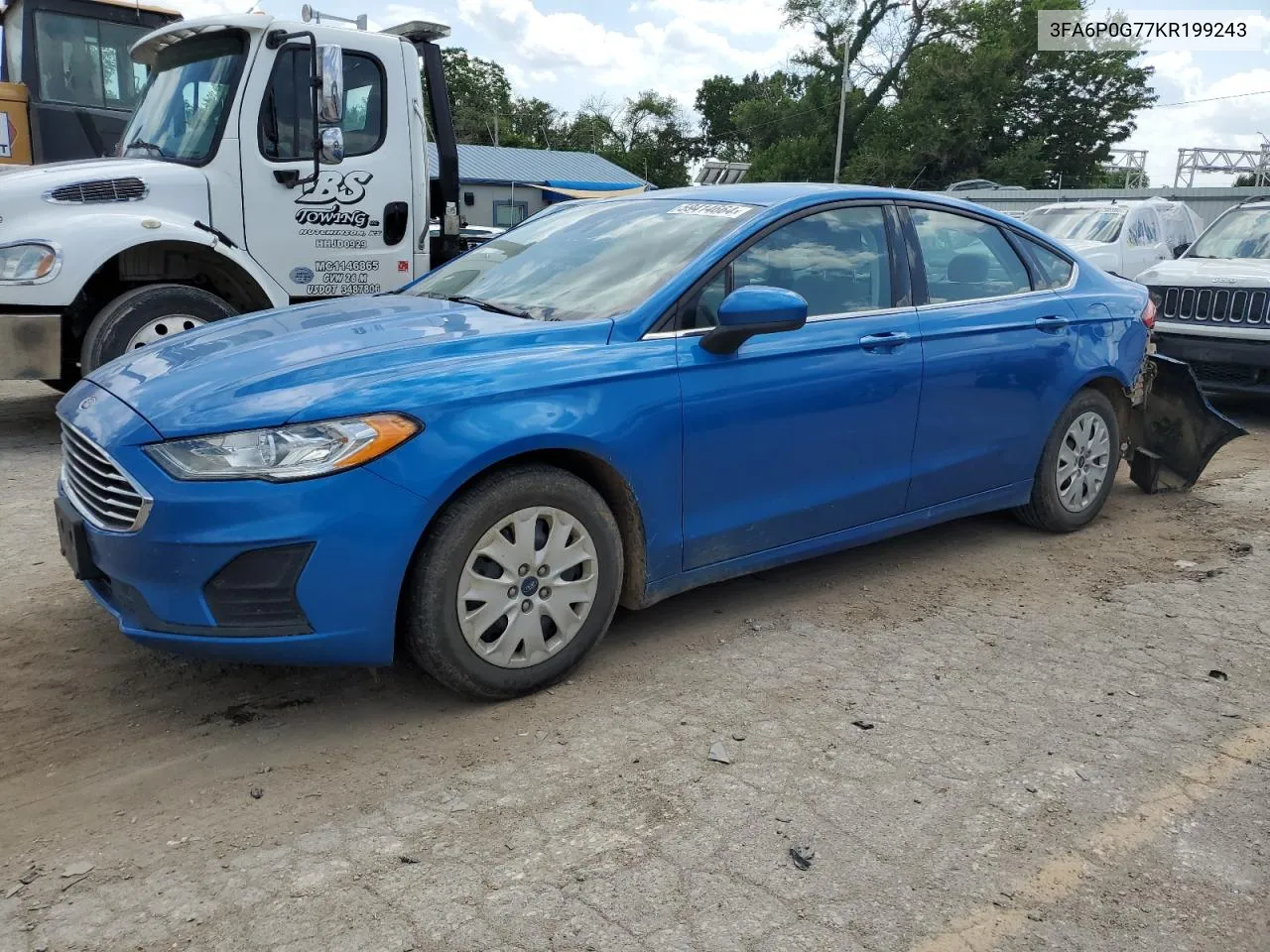 2019 Ford Fusion S VIN: 3FA6P0G77KR199243 Lot: 59414664